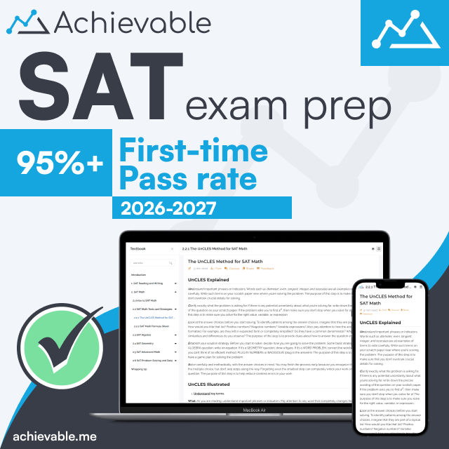Sat Prep Program Modern SAT exam prep; ace your test | Achievable