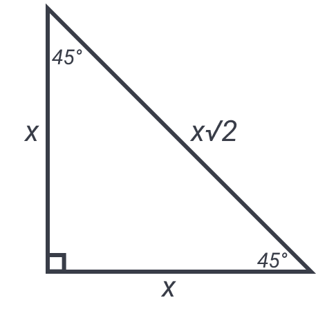 Ratio of 45-45-90 triangle