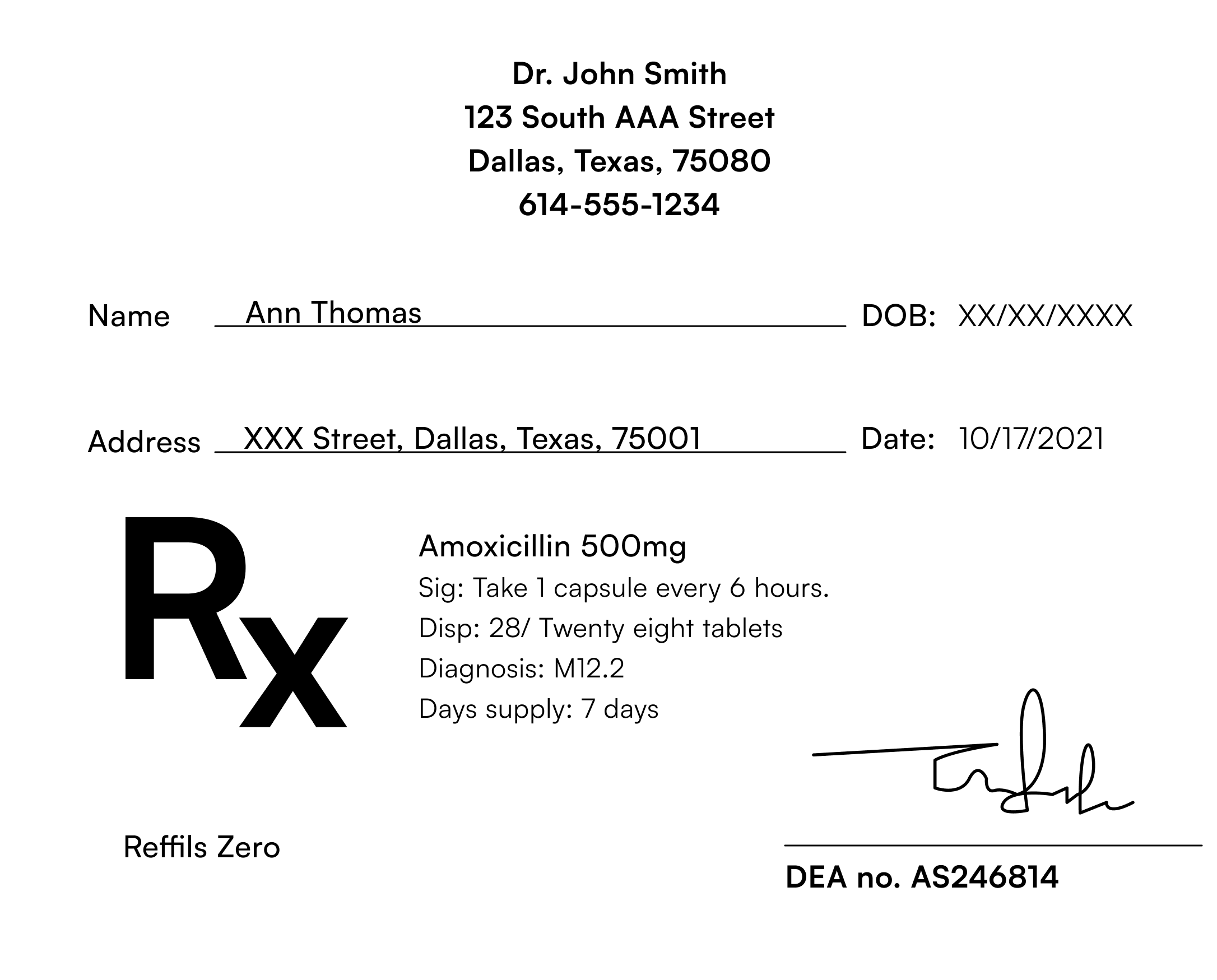 Parts of a prescription