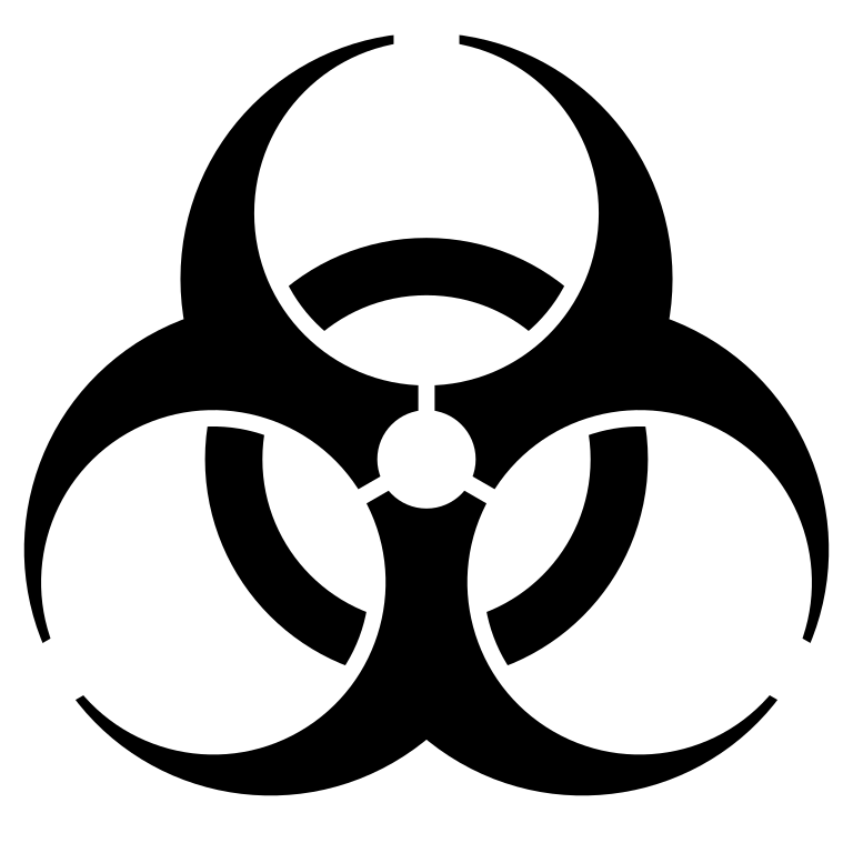 Universal biohazard symbol used to label infectious materials