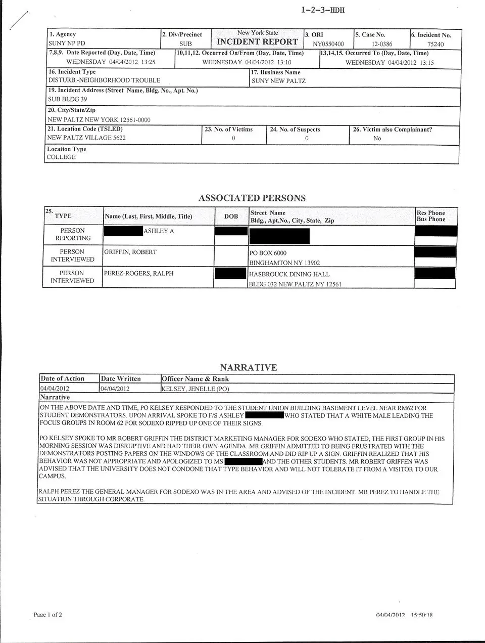 Medical incident report form displayed