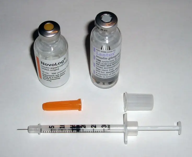 Insulin syringe used for insulin injections
