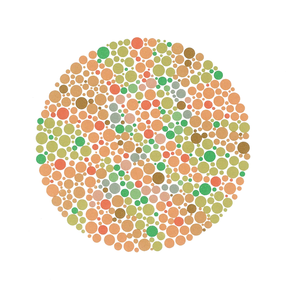 Ishihara color vision test plates used to detect color blindness