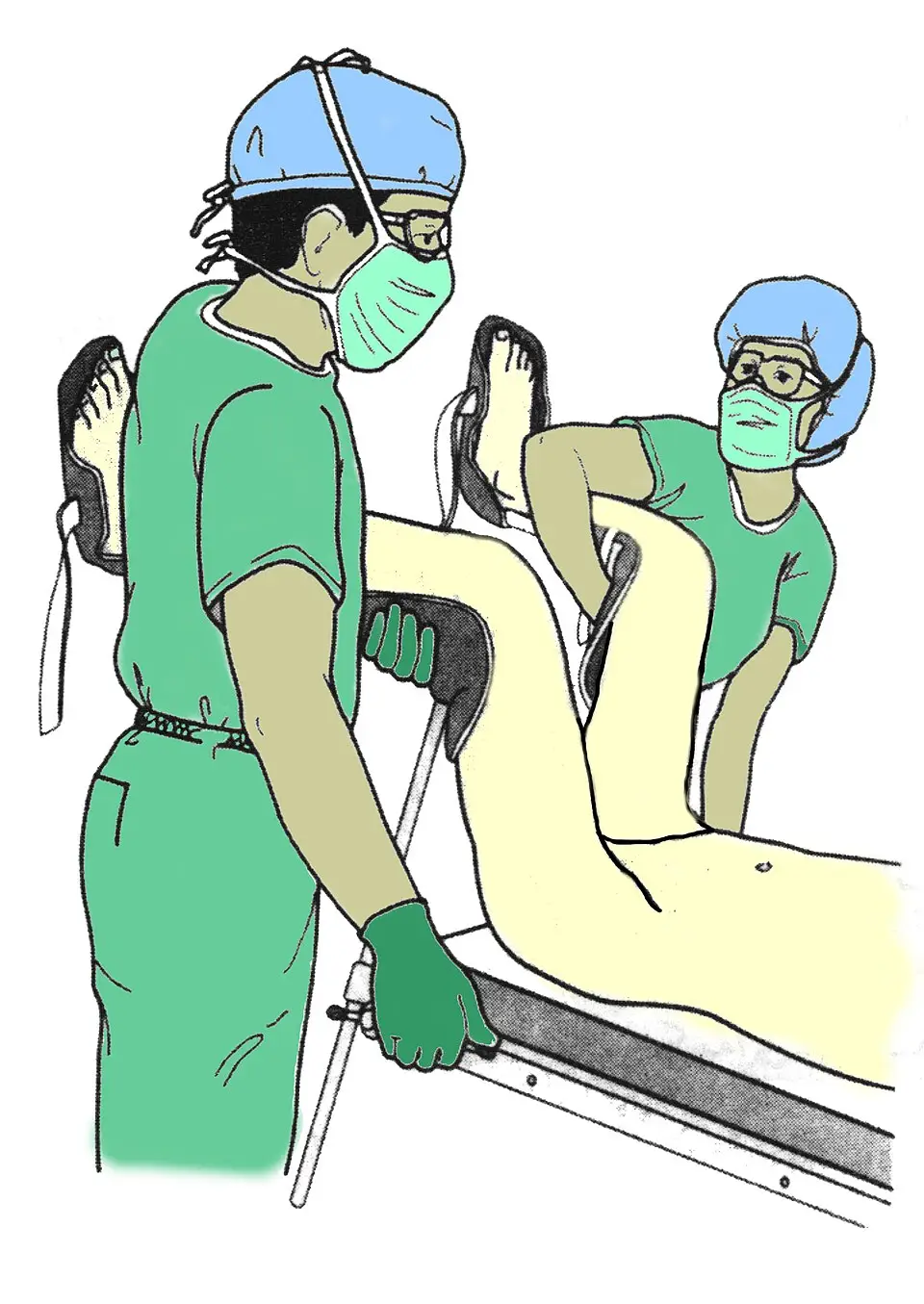 Patient positioned in lithotomy position
