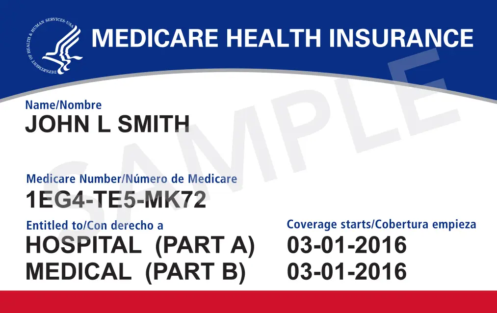 Medicare insurance identification card displayed