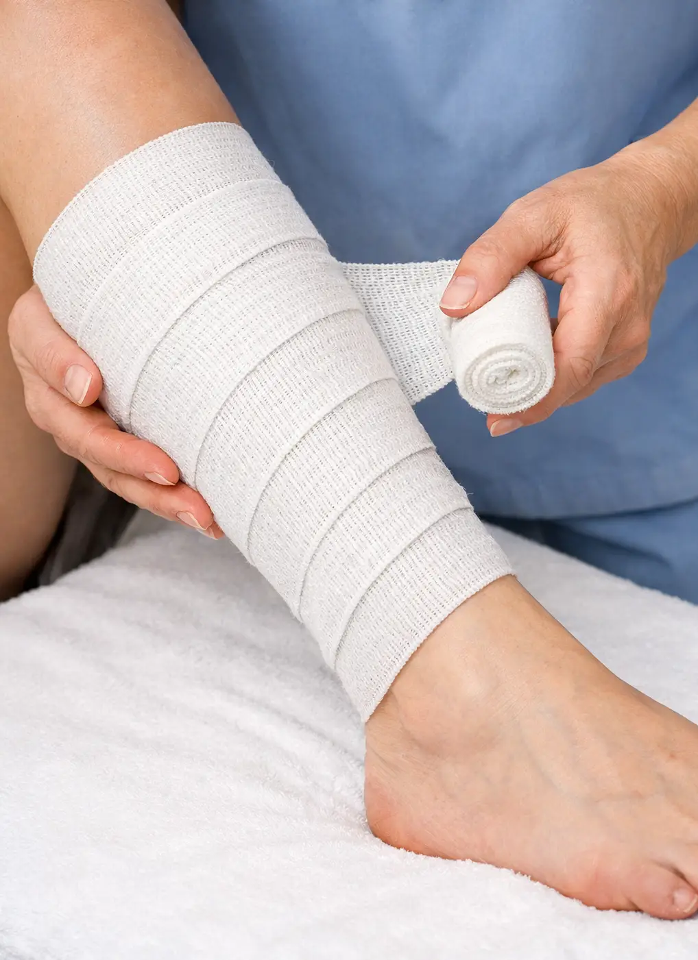 Spiral bandaging technique demonstrated