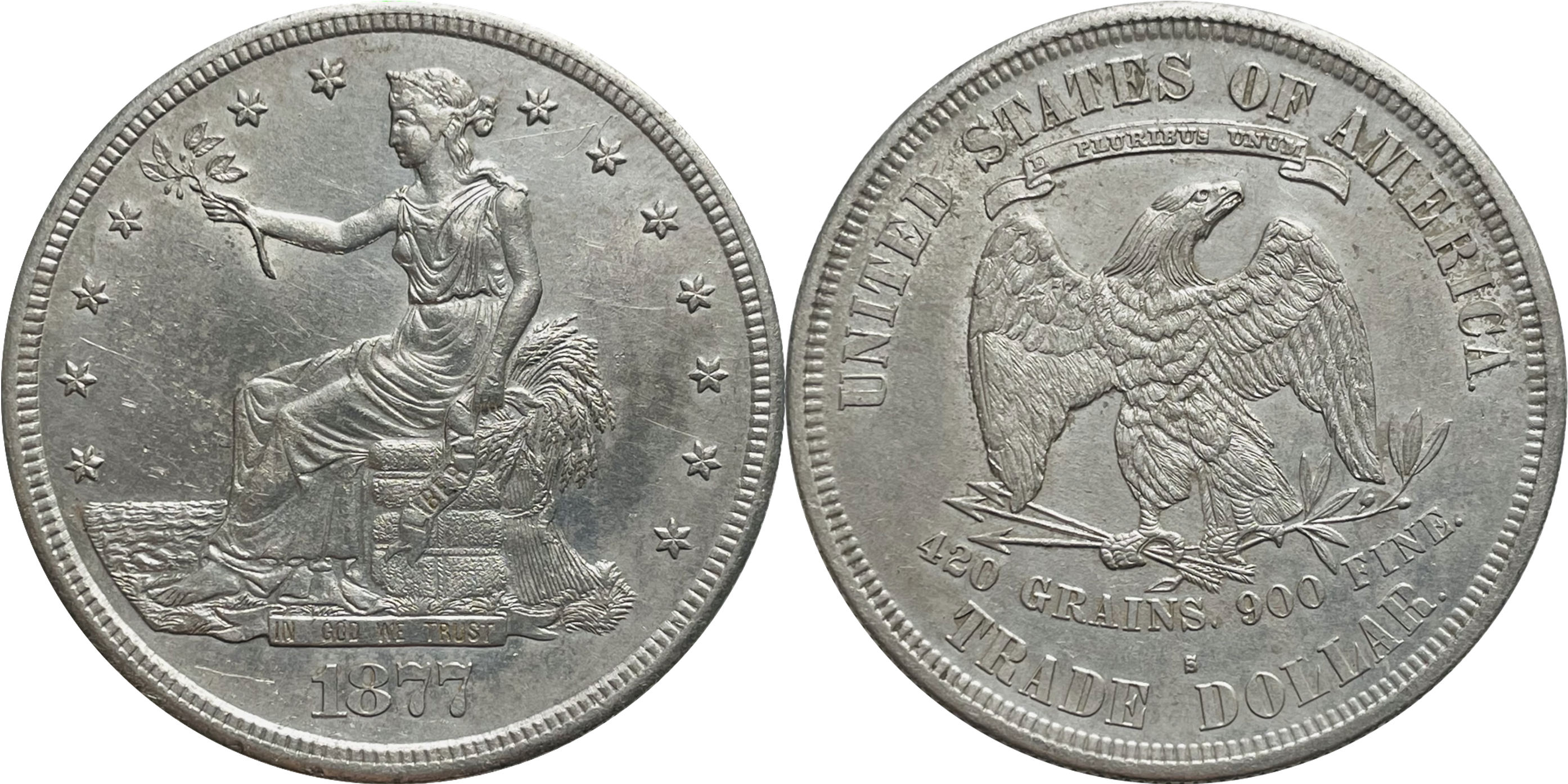 US Silver Trade Dollar from 1877