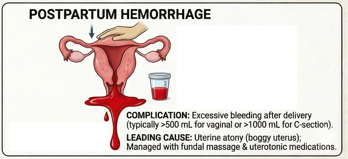 Birth complication characterised by excessive bleeding during partution