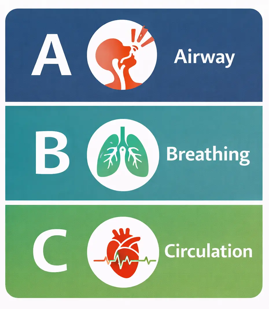 A diagram showing the priority of primary survey