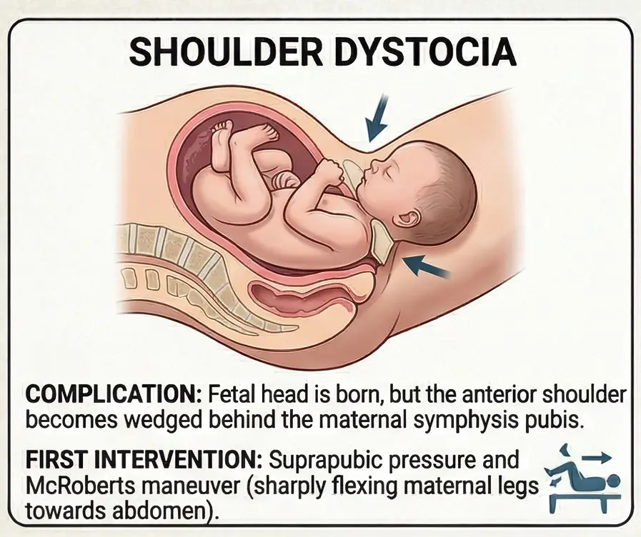 Brith complication where fetal obstructs delivery