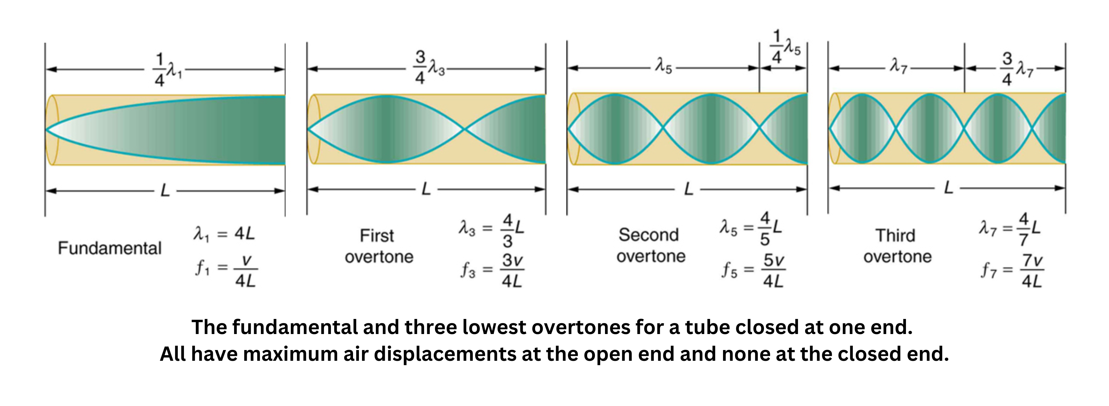 Resonance and overtones in a tube closed at one end