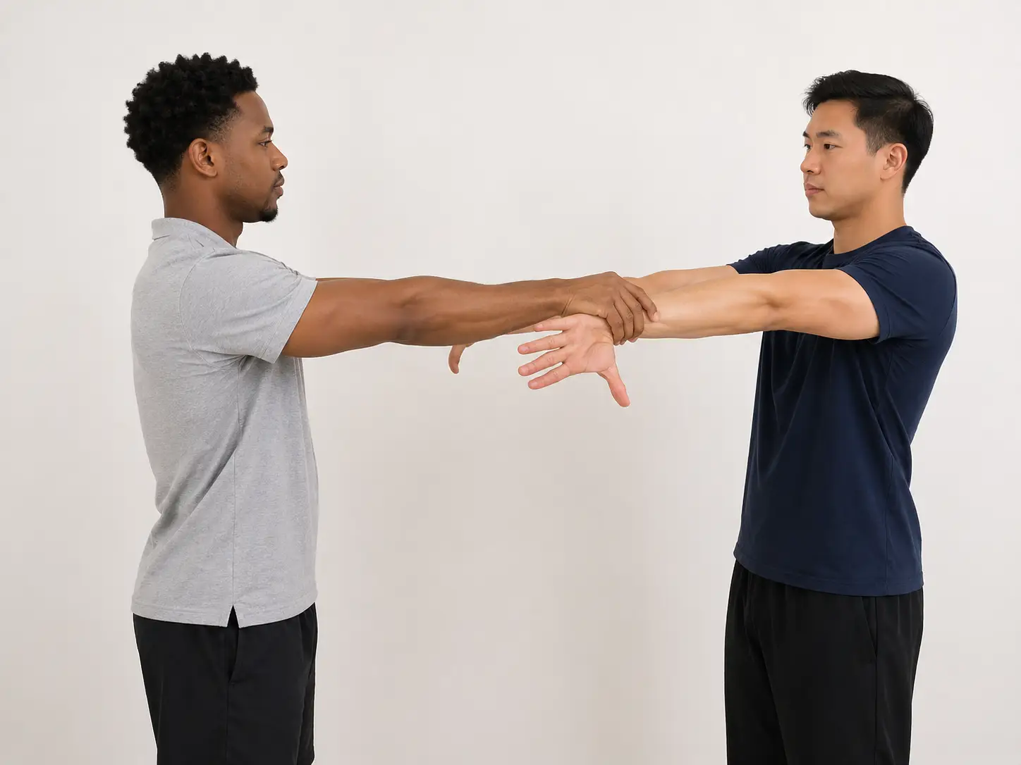 Empty can test with the arms abducted to 90 degrees in the scapular plane and thumbs pointed downward to assess supraspinatus strength.