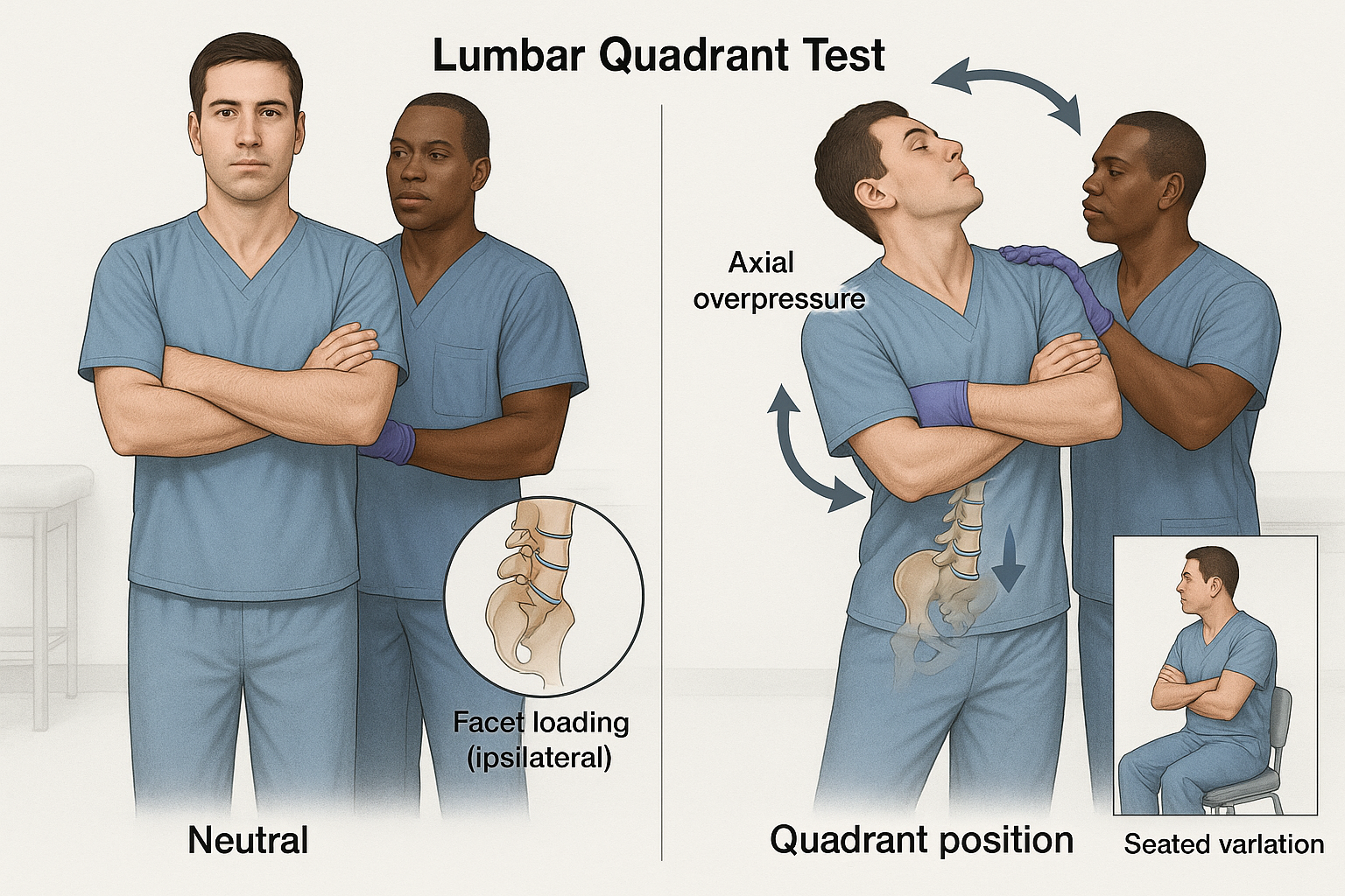 Lumbar quadrant test