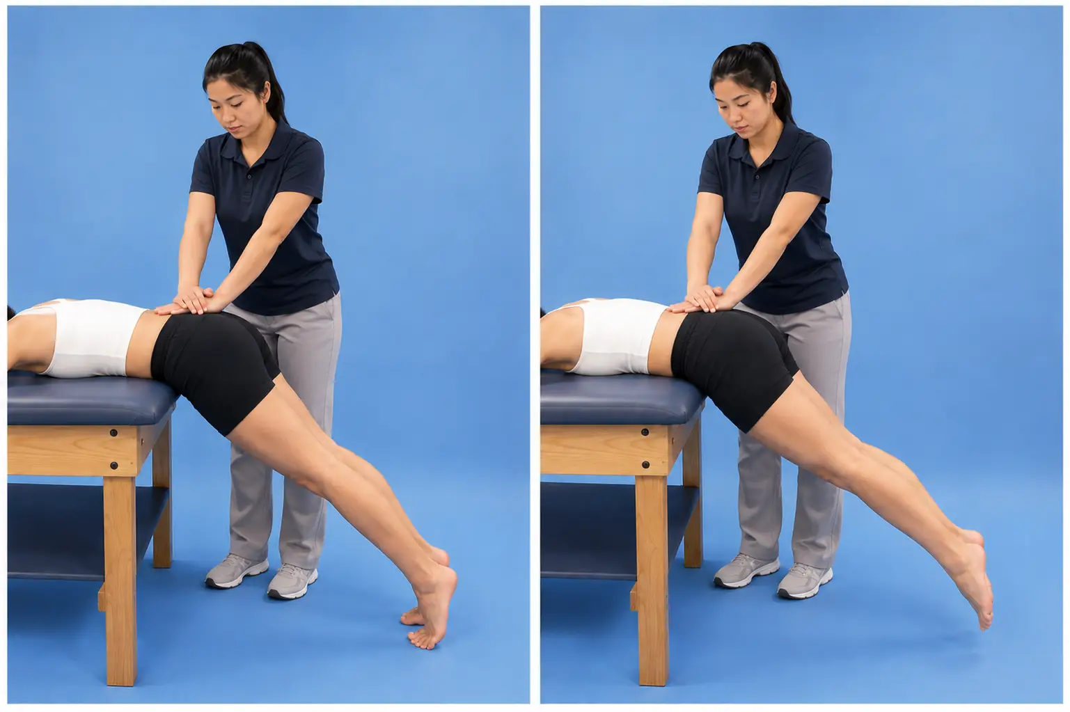 Prone instability test with trunk extension and lower-extremity activation.