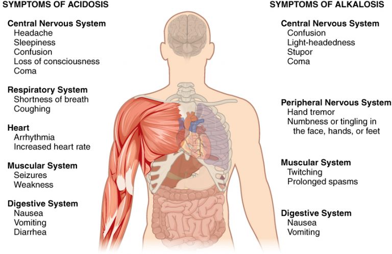 Symptoms of acidosis/alkalosis