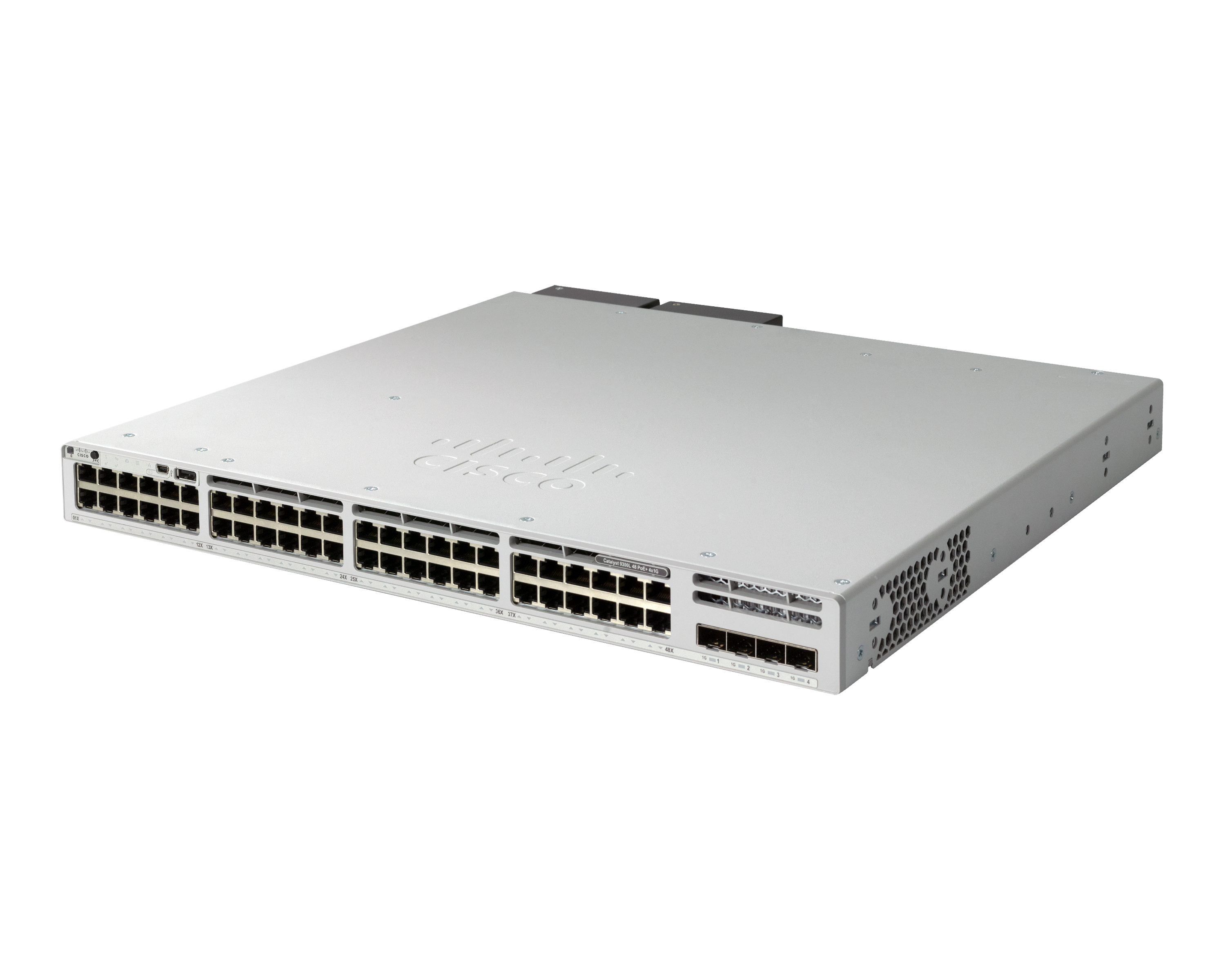 Cisco Ethernet switch with multiple network ports and indicator lights