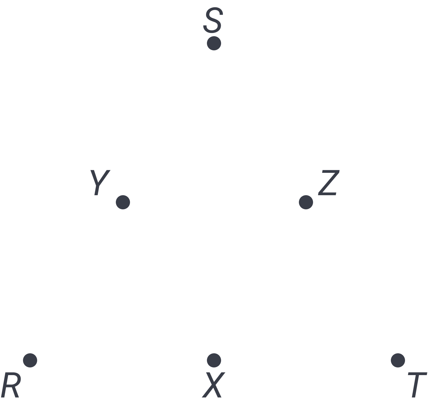 Six points of an equilateral triangle