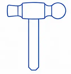 Ball peen hammer with rounded end