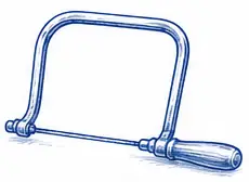 Coping saw used for intricate curved cuts.