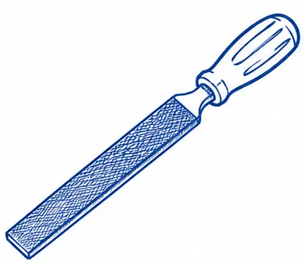 Hand rasp used to shape and smooth wood or other materials.