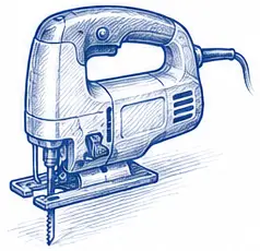 Jigsaw used for curved and detailed cuts.