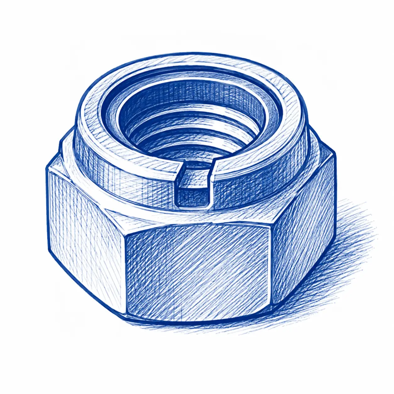 Locknut designed to resist loosening from vibration.