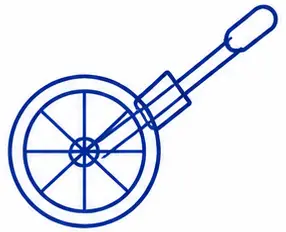 Measuring wheel with long handle