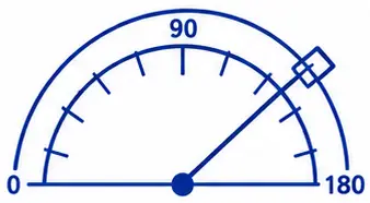 Protractor with curved degree markings