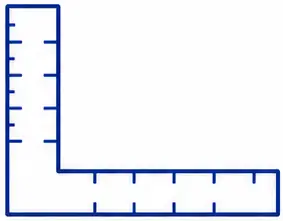 Steel square with right-angle shape