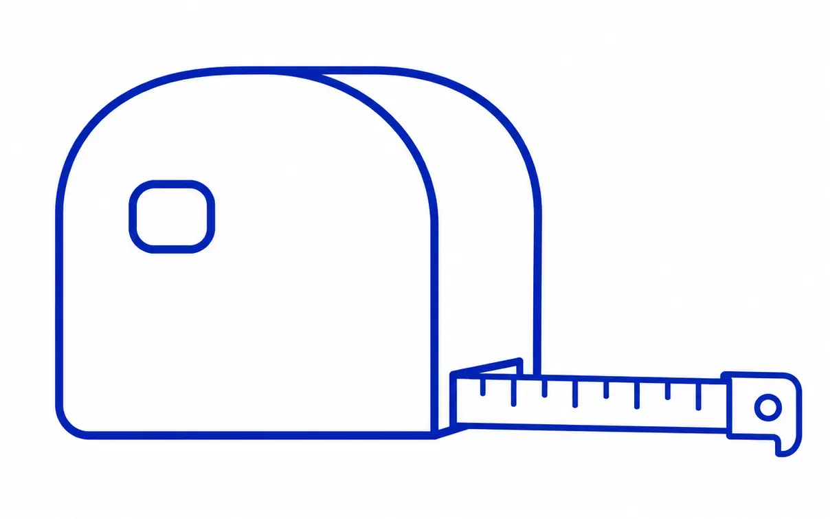 Tape measure extending from the case