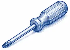 Torx screwdriver with star-shaped tip.