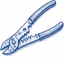 Wire cutters and strippers for cutting and removing insulation.