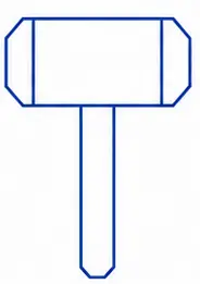Wooden mallet with rectangular head