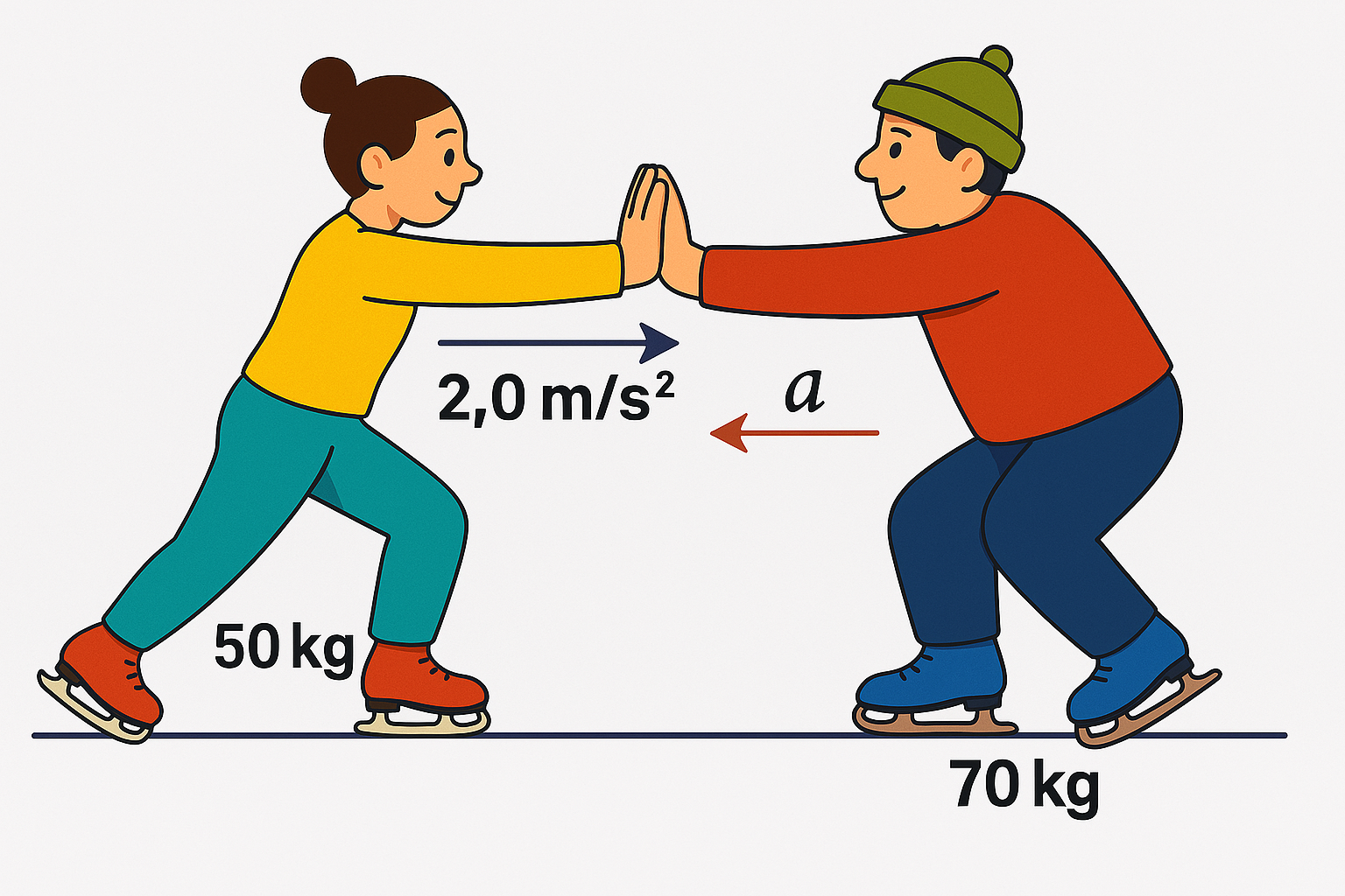 Ice skaters in the given scenario