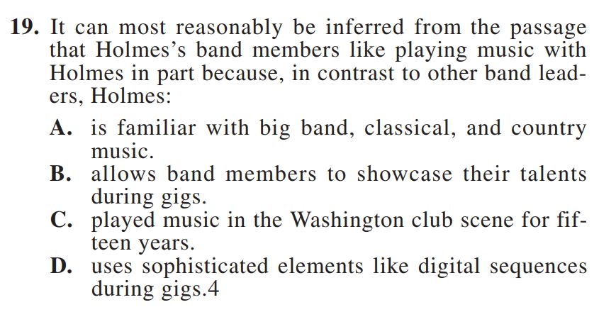 ACT reading section example question trap