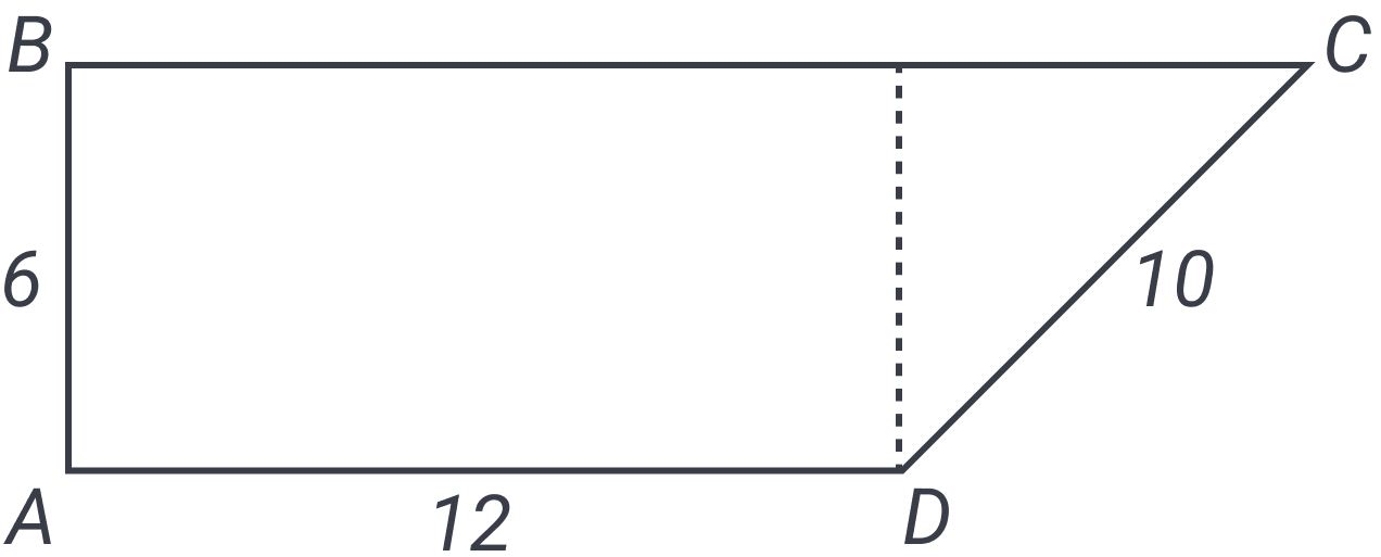 trapezoid ABCD with dashed line