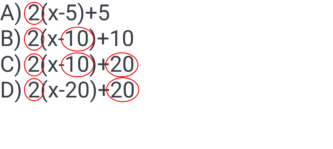 A B C D answer with patterns identified