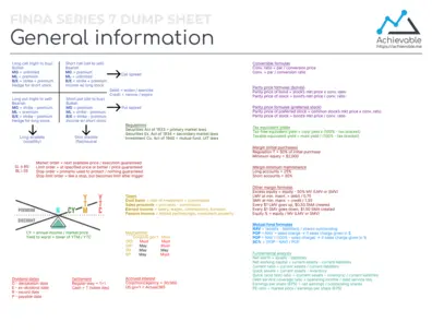 Dump sheet: General formulas