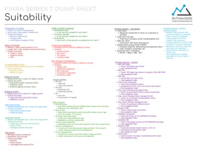 Dump sheet: Suitability