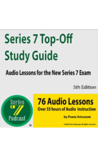 The Series 7 podcast is a third-party audio resource offering more than 33 hours of course material. Try six Series 7 exam audio lessons for free.