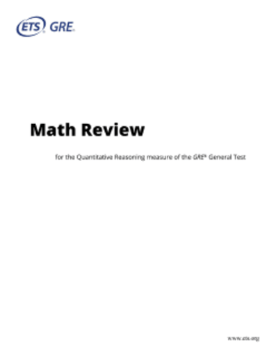 Official ETS math review for the Quantitative Reasoning measure of the GRE.