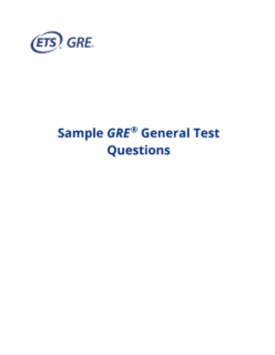 Official ETS GRE General Test sample questions.