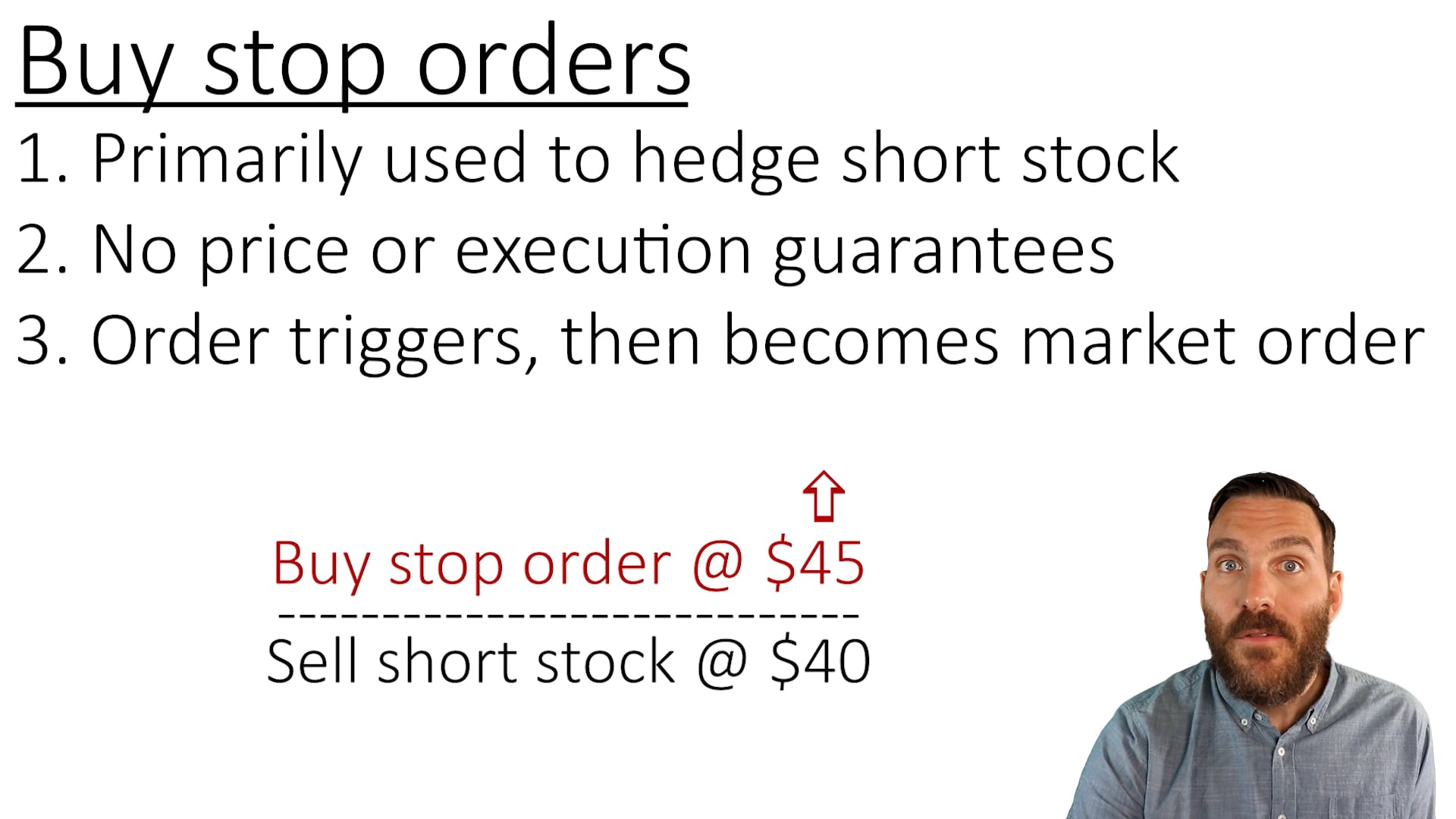Buy stop orders